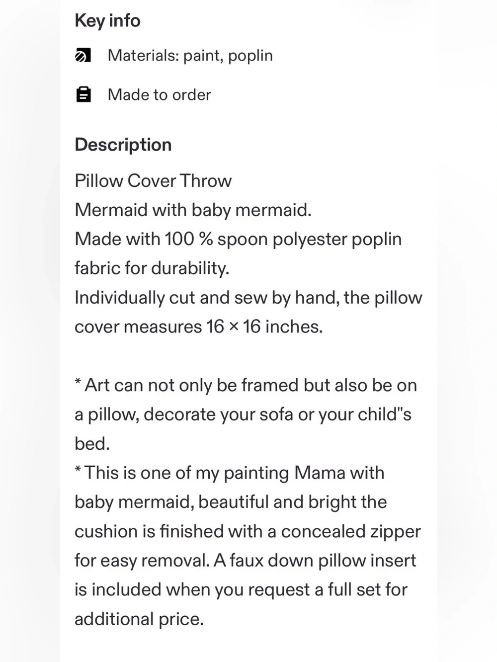 Artistic Mermaid Decorative Pillow Cover - Multicolor